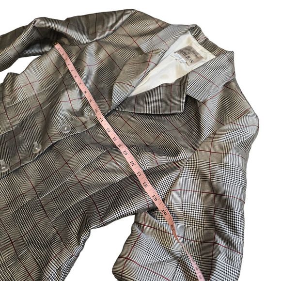 Teri Jon plaid silk suit set blazer skirt size 10 - Picture 8 of 12